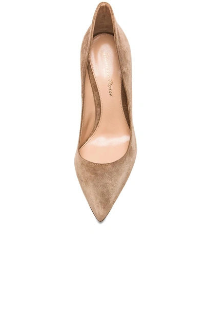 Shop Gianvito Rossi Suede Ellipsis Pumps In Camel