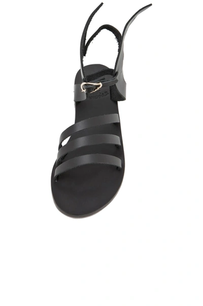 Shop Ancient Greek Sandals Ikaria Calfskin Leather Sandals In Black