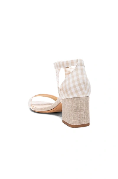 Alexandre Birman Clarita Bow-embellished Gingham And Canvas Sandals In Neutrals,checkered & Plaid