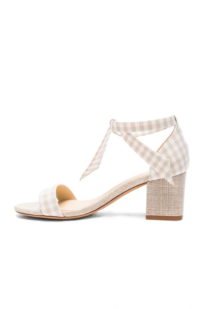 Alexandre Birman Clarita Bow-embellished Gingham And Canvas Sandals In Neutrals,checkered & Plaid
