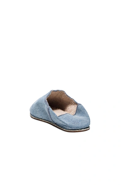Shop Brother Vellies Sherpa Babouche Slides In Blue