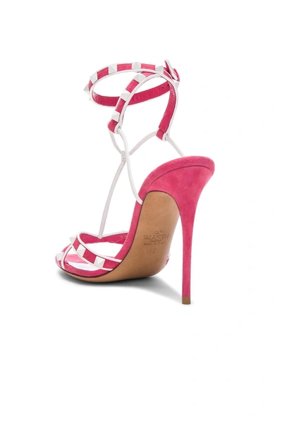 Shop Valentino Free Rockstud Ankle Strap Sandals In Pink