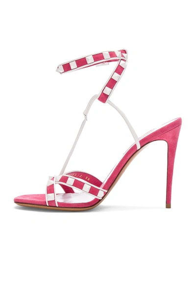 Shop Valentino Free Rockstud Ankle Strap Sandals In Pink