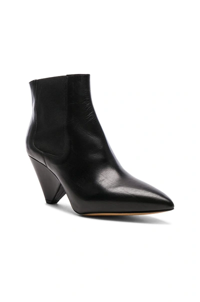 Shop Isabel Marant Leather Lashby Low Boots In Black