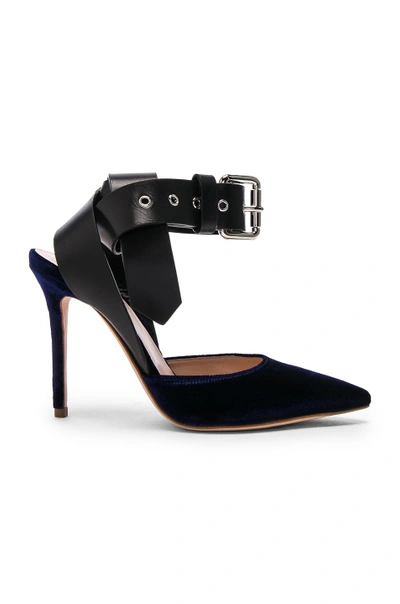 Shop Monse Velvet Heels In Black,blue