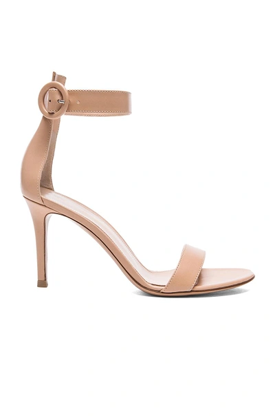 Shop Gianvito Rossi Leather Portofino Heels In Nude