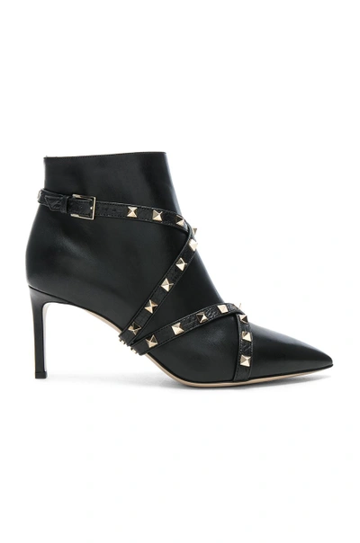 Shop Valentino Studwrap Leather Booties In Black