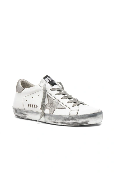 Shop Golden Goose Leather Superstar Low Sneakers In White