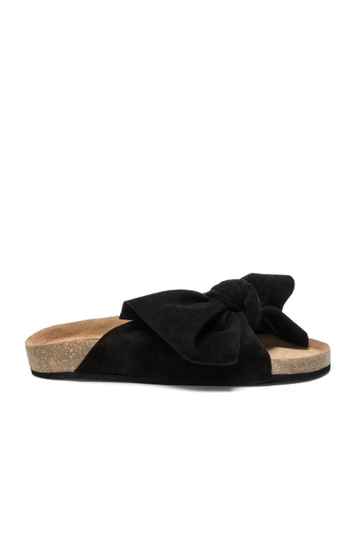 Shop Ulla Johnson Suede Ingrid Slides In Black Suede