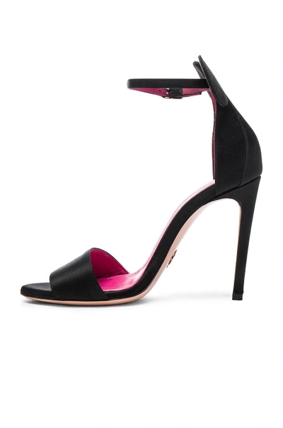 Shop Oscar Tiye Minnie Satin Sandals In Black