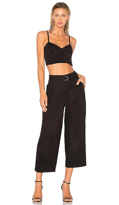 Shop Alexander Wang T Belted Crop Waist Pant In Black