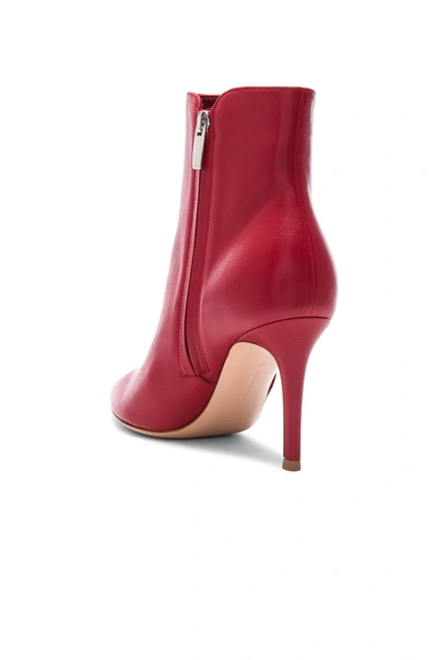 Shop Gianvito Rossi Nappa Leather Levy Ankle Boots In Tabasco Red