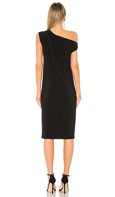 Norma Kamali Short-sleeve Drop-shoulder Midi Dress In Black