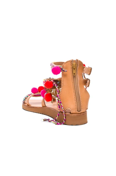 Shop Elina Linardaki Leather Gipsy Spell Sandals In Neutrals,neon