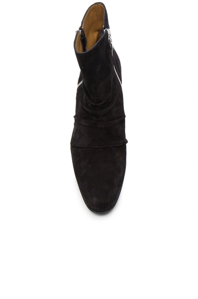 Shop Amiri Suede Stack Boots In Black