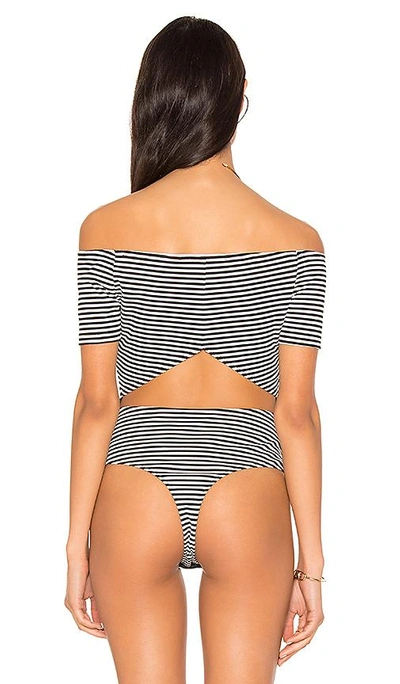 Shop Kendall + Kylie Striped Bodysuit In Black & White