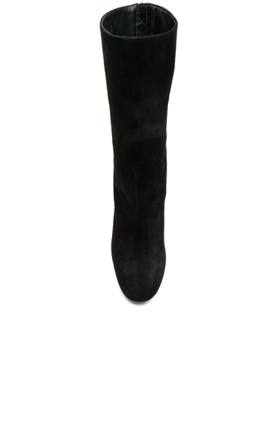 Shop Alexander Mcqueen Cashmere Suede Tall Heeled Boots In Black