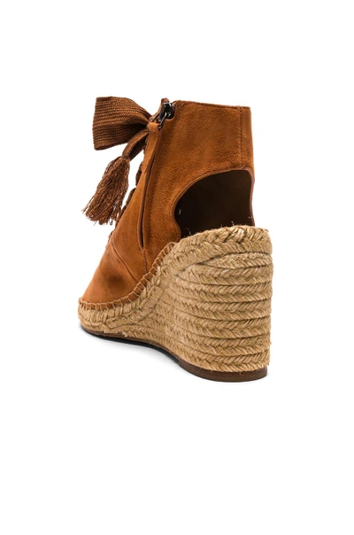 Shop Chloé Chloe Suede Harper Lace Up Espadrilles In Brown