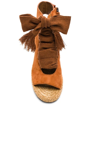 Shop Chloé Chloe Suede Harper Lace Up Espadrilles In Brown