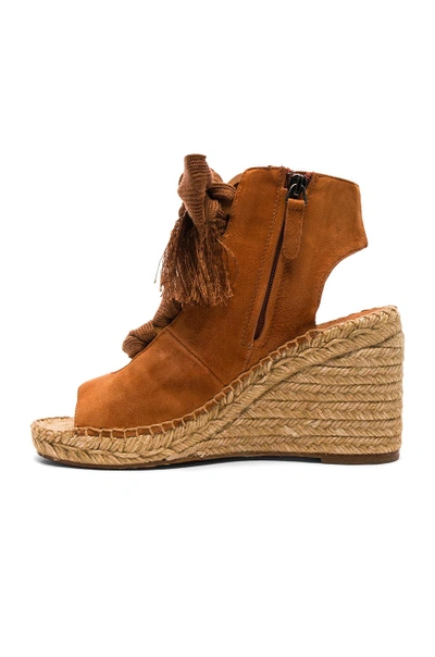 Shop Chloé Chloe Suede Harper Lace Up Espadrilles In Brown