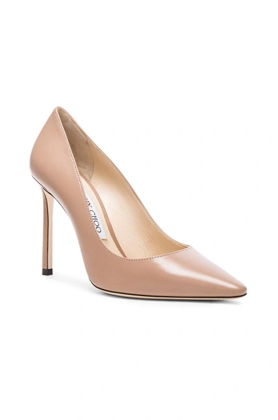 Shop Jimmy Choo Romy 100 Leather Pumps In Neutrals