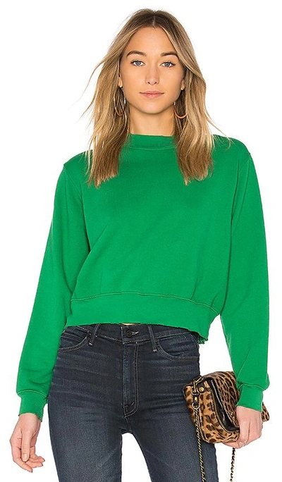 Shop Cotton Citizen The Milan Cropped Sweatshirt In Green