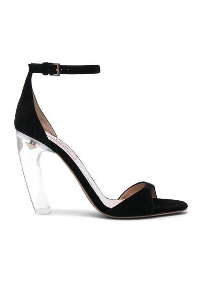 Shop Valentino Suede Twinkles Ankle Strap Sandals In Black
