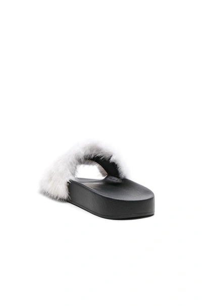 Shop Givenchy Mink Fur Slides In White