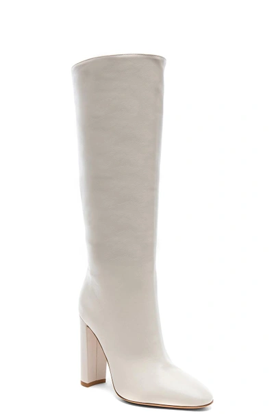 Shop Gianvito Rossi Leather Laura Knee High Boots In White