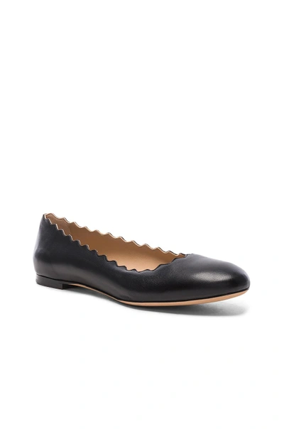 Shop Chloé Chloe Lauren Leather Flats In Black