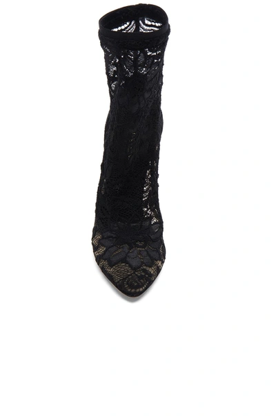 Shop Dolce & Gabbana Stretch Lace Booties In Black.