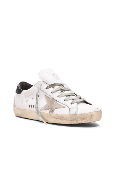 Shop Golden Goose Leather Superstar Low Sneakers In White In White  Black & Cream Metal