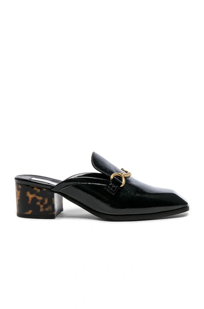 Shop Stella Mccartney Chain Detail Loafers In Black,animal Print