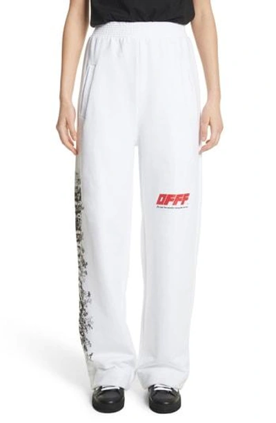 Shop Off-white Offf Sweatpants In White Red