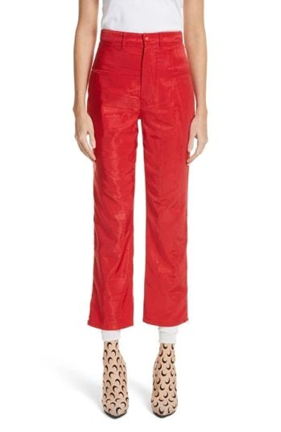 Shop Marine Serre Moire Trousers In Red