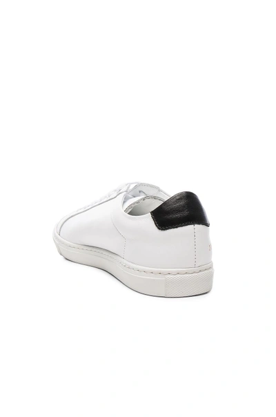Shop Common Projects Leather Achilles Retro Low In White & Black