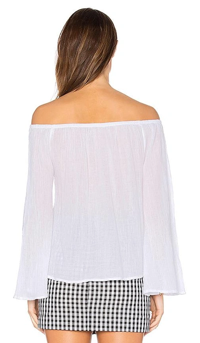 Shop Bobi Gauze Off Shoulder Top In White