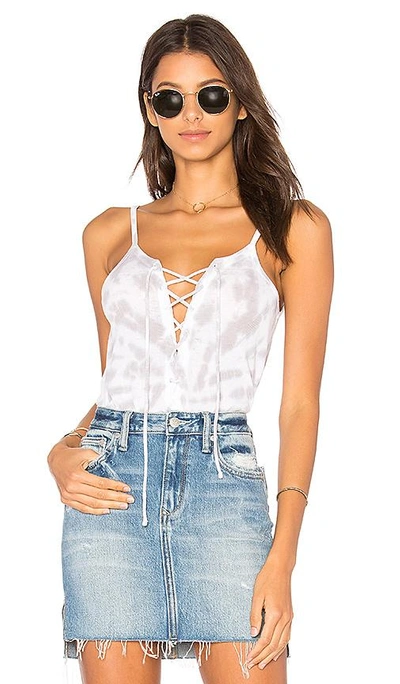 Shop Chaser Vintage Rib Lace Up Cami In White