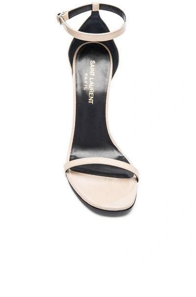Shop Saint Laurent Patent Leather Jane Sandals In Neutrals
