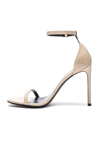 Shop Saint Laurent Patent Leather Jane Sandals In Neutrals