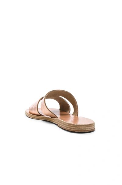 Shop Ancient Greek Sandals Metallic Leather Apteros Sandals In Pink,metallics