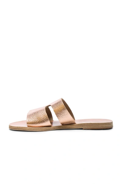 Shop Ancient Greek Sandals Metallic Leather Apteros Sandals In Pink,metallics