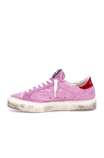 Shop Golden Goose Glitter May Sneakers In Pink,metallics