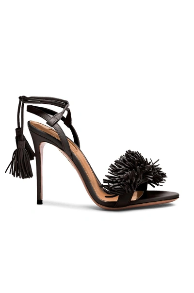 Shop Aquazzura Wild Thing Leather Heels In Black