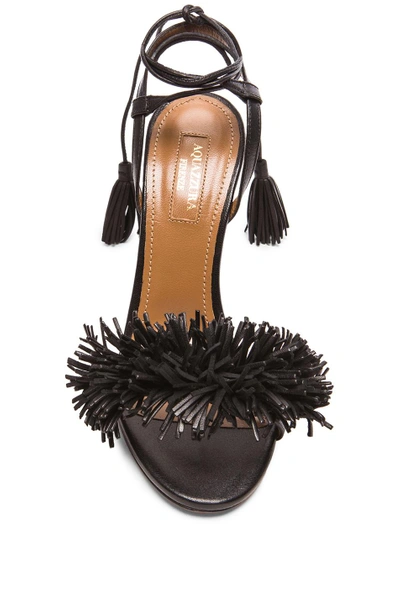 Shop Aquazzura Wild Thing Leather Heels In Black