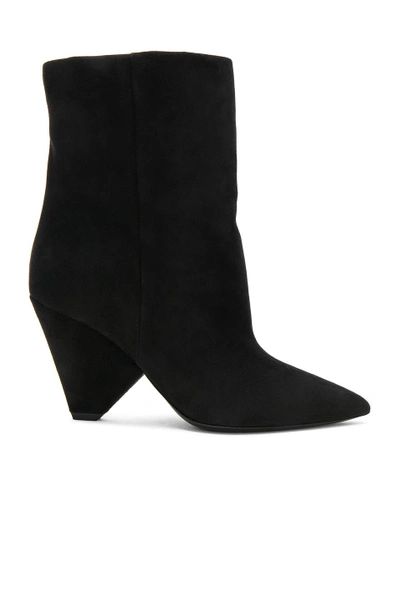 Shop Saint Laurent Suede Niki Ankle Boots In Black