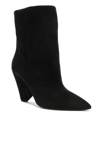 Shop Saint Laurent Suede Niki Ankle Boots In Black