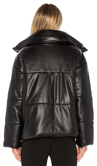 Nanushka Hide Quilted Padded Vegan Leather Jacket In Black