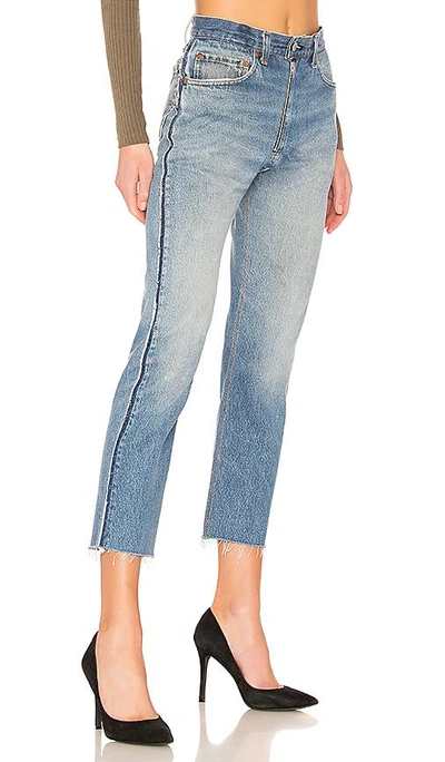 Shop Re/done Levi's High Rise Ankle Zip Front In Indigo