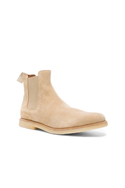Shop Common Projects Suede Chelsea Boots In Tan